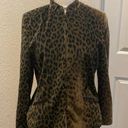 Kasper & Company ASL Leopard Print Velour Zip Up Jacket Sz 10 Cotton Photo 0