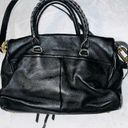 Aimee Kestenberg  Leather Gold/Black Satchel Handbag Photo 3