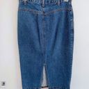 Stuffed Shirt Vintage Denim Midi Pencil Skirt Back Slit V Front size 5/6 Blue Photo 2