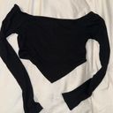 Blue Blush black long sleeve crop top Photo 0