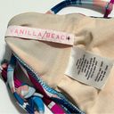 Vanilla Beach  Bikini Top High Neck Strappy Criss Cross Blue Pink Striped NWOT L Photo 8