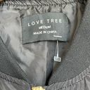 Love Tree  Black Sheen Bomber Jacket with Sleeve Zip Accent size Medium Photo 4