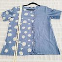 Daisy Camisa Womens Size Large Lagenlook  Print Cotton Linen Blend Blouse Photo 7