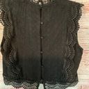 Sim & Sam Top Black Lace Ruffles Large Photo 3