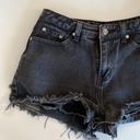 Missguided  Black Cutoff Denim Shorts Size 4 Photo 2