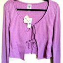 Self Esteem  lavender cardigan dual front ties long sleeve size L NWT! Photo 0