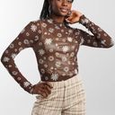 Daisy Groovy mesh  sheer checkered crop top Photo 0