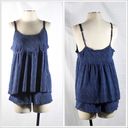 Apt. 9 Navy and Medium Blue Printed Babydoll Tank and Short Sleep Lounge Set Size Large Photo 1