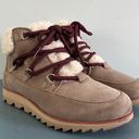 Sorel Harlow Cozy Ancient Fossil Lace Up Waterproof Suede Ankle Booties Photo 2