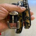 Brighton  Leopard Print Leather Preppy Coastal Cowgirl Western Skinny Belt Photo 0