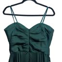 La Femme Strapless Sweetheart Satin Wrap Bodice Maxi Gown Emerald Green Photo 6