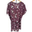 The Moon Full Segura Short Sleeve Tie Waist Maternity Blouse Light Purple Floral 2X Photo 8