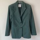 Mango Women’s Micro Corduroy Green Structured Blazer Size Medium Photo 1