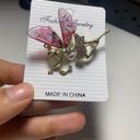 Cute New B.J. Golden Crystal Fairy Angel With Sparkly Acrylic Wings Pin Brooch Multiple Photo 6