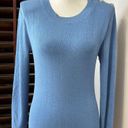 L'Agence  Womens Sweater Dress Blue Stretch Jewel Neck Long Sleeve Ribbed S New Photo 2