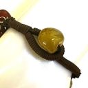 Cookie Lee  triple strand carnelian gemstone polished nugget brown silk cord bra Photo 3