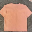 ZARA  Ribbed Cropped Short Sleeve‎ Cardigan & tank sweater set medium orange Photo 3