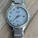 Seiko  Solar Ladies Watch Diamonds Stainless Bracelet Pearl Dial Date Window Photo 2