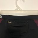 Saucony  Black Burgundy Maroon Stripe Trim Capri Capris Active Leggings Legging Photo 7