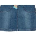 prAna NWT  Broadway Mini Jean Denim Skirt Zipper Patch Pockets 12 Blue #2634 Photo 8