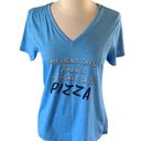 Athletic Works Tee Shirt V Neck Gym Leisure Short Sleeve Pizza Womens Small Humorous Photo 0