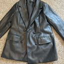 Missguided Black Rivet Faux Leather Jacket Photo 0