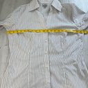 Worthington  Long Sleeve Collared Button Up Striped V Neck Shirt  Size 14 Photo 8