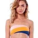 Rhythm . North Shore Bandeau Sunset Bikini Top Strapless Blue Orange XL X-Large Photo 1