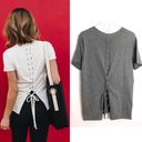 n:philanthropy 🆕 NWT | Graves Lace Up Back Short Sleeve Sweater | Silk Blend Photo 1