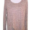 White Birch  Stripe Choker Top Cutout Long Sleeve Wrap Burgundy Gray S Photo 0