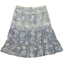 J.Jill Vintage Chambray Jean Prairie Skirt XL Paisley Floral Tiered Boho Tassels Blue Size undefined Photo 3