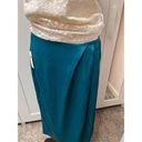 Anthropologie NWT  Teal Satin Skirt Photo 12