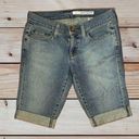 DKNY  Jean Shorts Low Rise Denim Cuffed Bermuda Blue 4 Photo 0