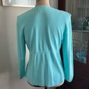 Krass&co Vintage NY& Cardigan Turquoise One Button Long Sleeves Women 90s/Y2K Photo 6