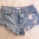 Cello Distressed High-Rise Short Cut Off Denim Light Wash Cotton Shorts Photo 0