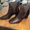 Donald Pliner   Austen dark brown snake embossed boots size 7.5 Photo 2