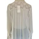 Daytrip Sheer Cream Button Front Lace Shirt NWT Photo 3