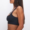 Good American  Black Denim Light Compression Bra | Size 1 Photo 4