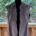 Coldwater Creek  Women's Vintage 100% Leather Suede Vest Brown Size XL Photo 0