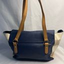 Tommy Hilfiger  Shoulder Bag/Tote in Navy Leather & Cream Striped Fabric, EUC Photo 1