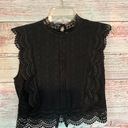 Sim & Sam Top Black Lace Ruffles Large Photo 6