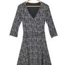 Garnet Hill  Brianna Surplice Soft Jersey Knit Faux Wrap Lined Dress Navy S Photo 1