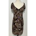 Boden Dress Floral Print Slip On Sheath Style V Neck Mini Length Brown Purple 6 Photo 11