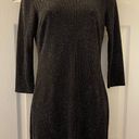 Trixxi Black Metallic NWT Bodycon Long Sleeve Short Dress Photo 0