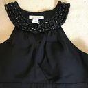 White House | Black Market  Women Black Gown Sz. 6 Jeweled Neck Halter Maxi Dress Photo 8