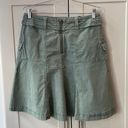 Anthropologie  Seamed Utility Cargo Green Mini Pocket Skirt Cottage Boho 6 Small Photo 1