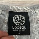 Bobeau Gray with White Embroidery Sleeveless Flare Fit Tank Top Size Small Photo 7