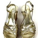 Ralph Lauren NEW LAUREN  Gold Metallic Leather Platform Wedge Sandals Women's 8 B Photo 0