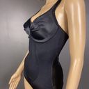 Second Skin Vintage Flexees Bodysuit Size 34C Black  Satin Underwire 5756 Shaper Photo 3