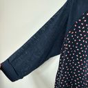 The Moon NWT Olivia Navy Sheer Sleeve Blouse Medium Photo 5